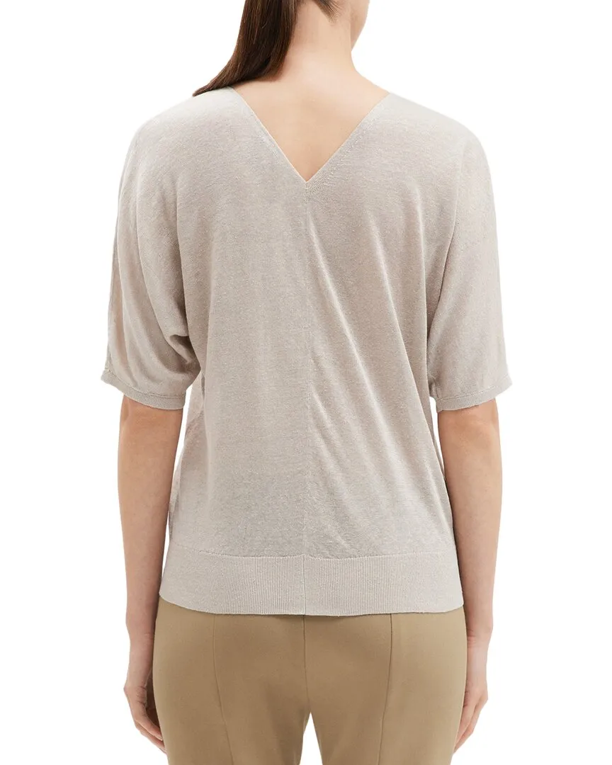 Theory Blouson Linen-Blend Top