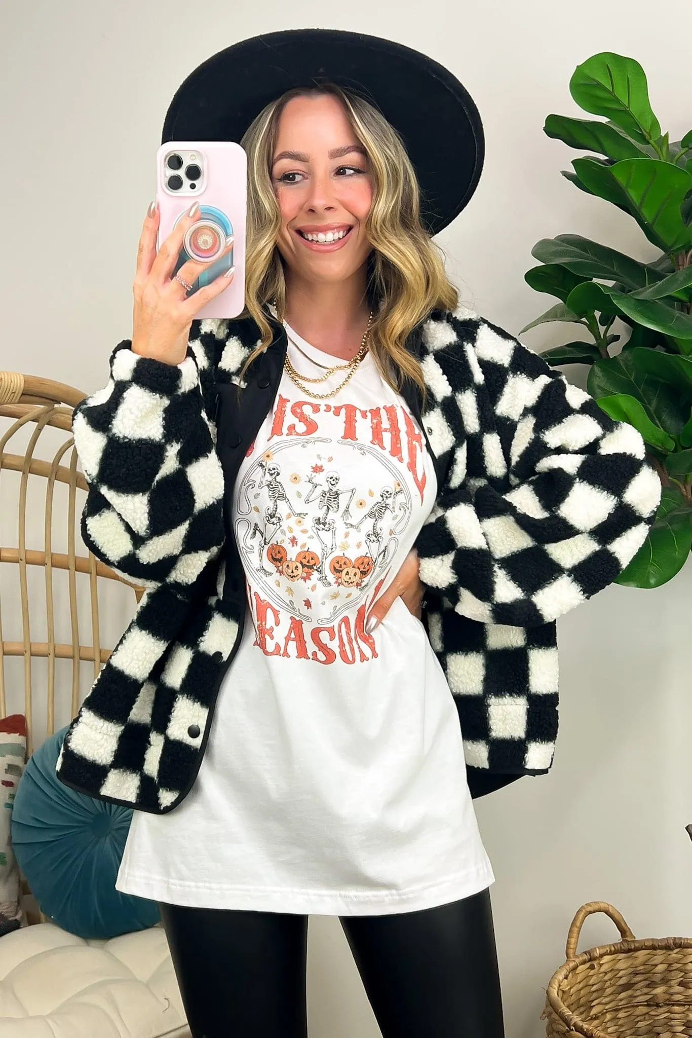 Tis' The Season Halloween Skeleton Graphic Tee - FINAL SALE