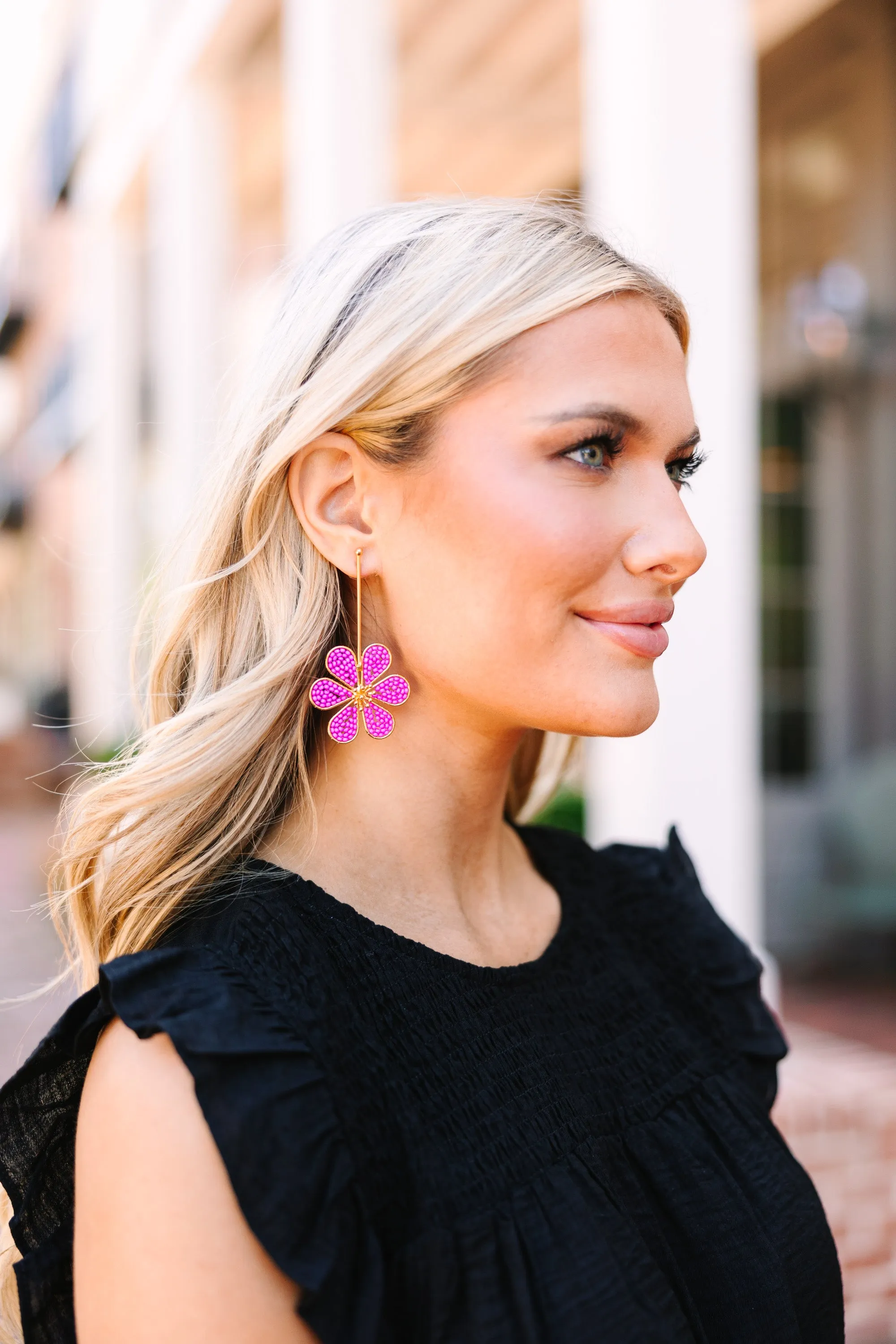 Treasure Jewels: Too Cute Pink Drop Daisy Earrings