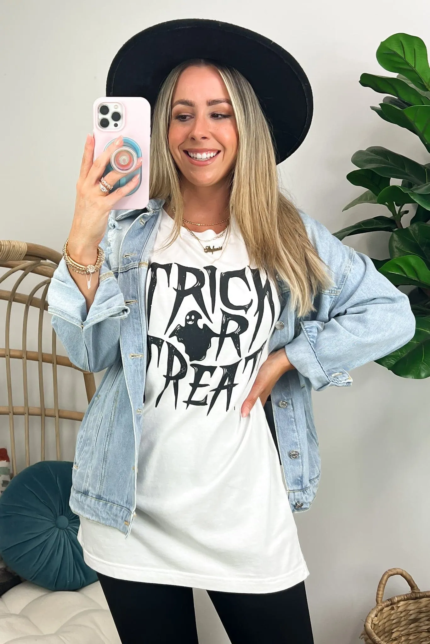 Trick or Treat Oversized Graphic Tee - FINAL SALE