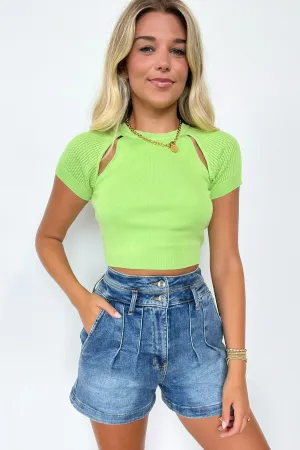Upscale Pose Short Sleeve Cutout Top - FINAL SALE