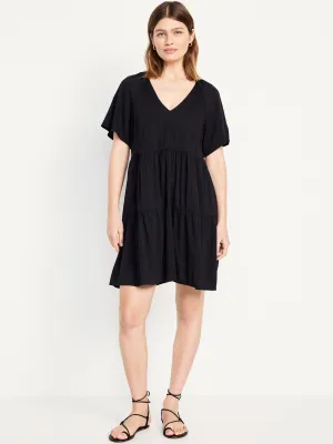 V-Neck Mini Swing Dress for Women