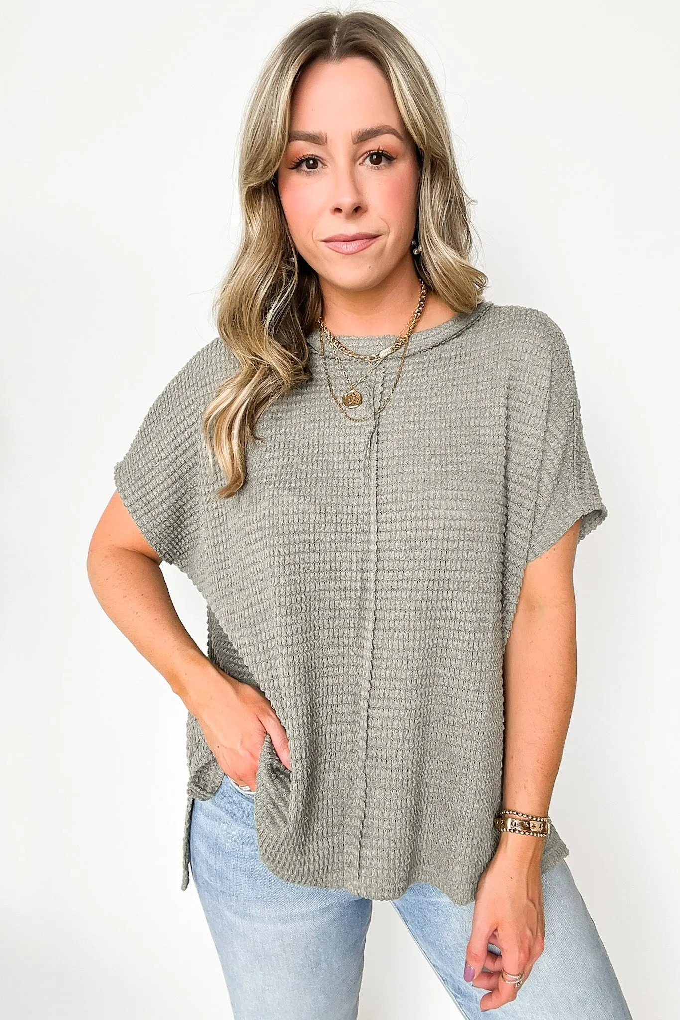 Viana Jacquard Open Knit Dolman Top - BACK IN STOCK