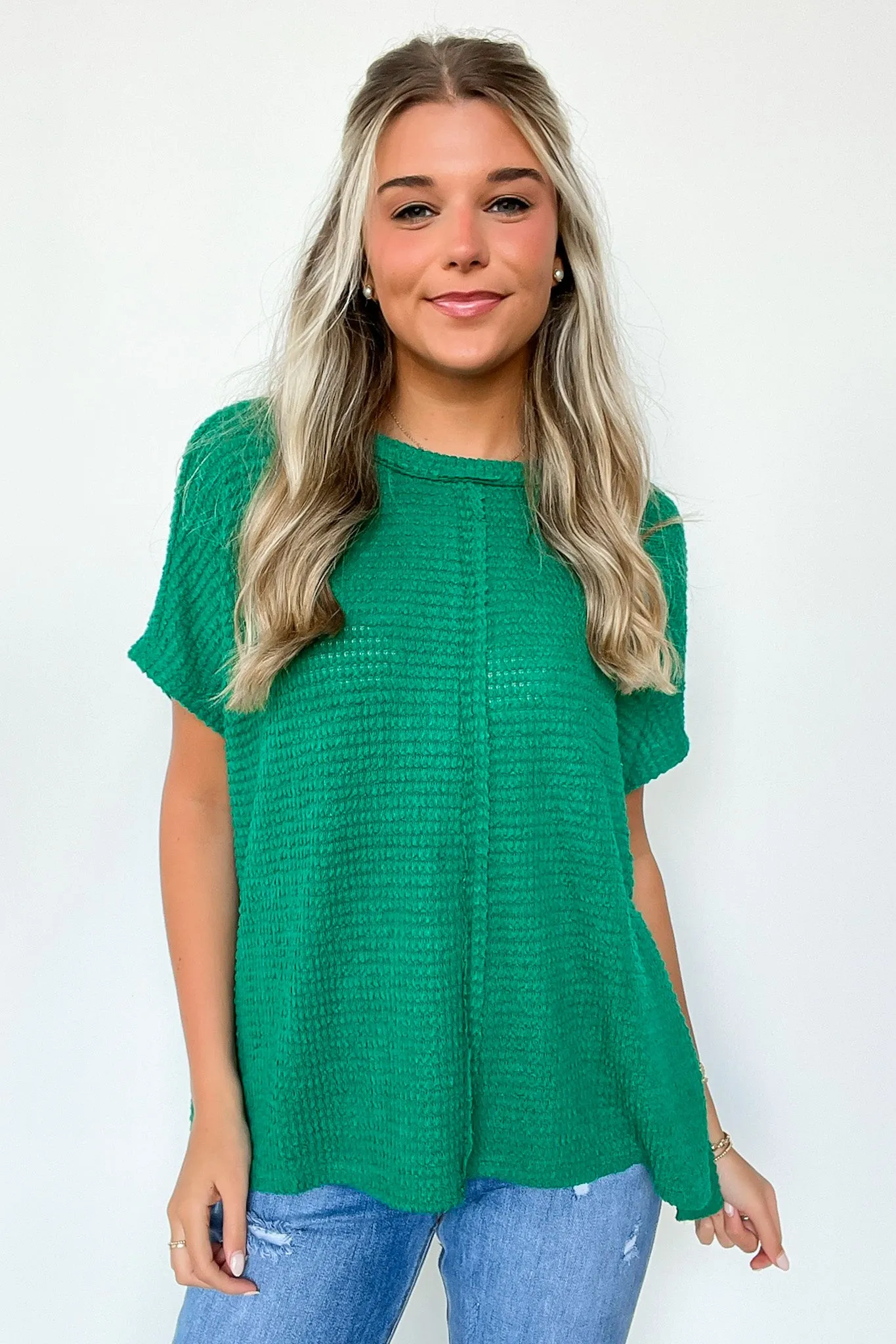 Viana Jacquard Open Knit Dolman Top - BACK IN STOCK