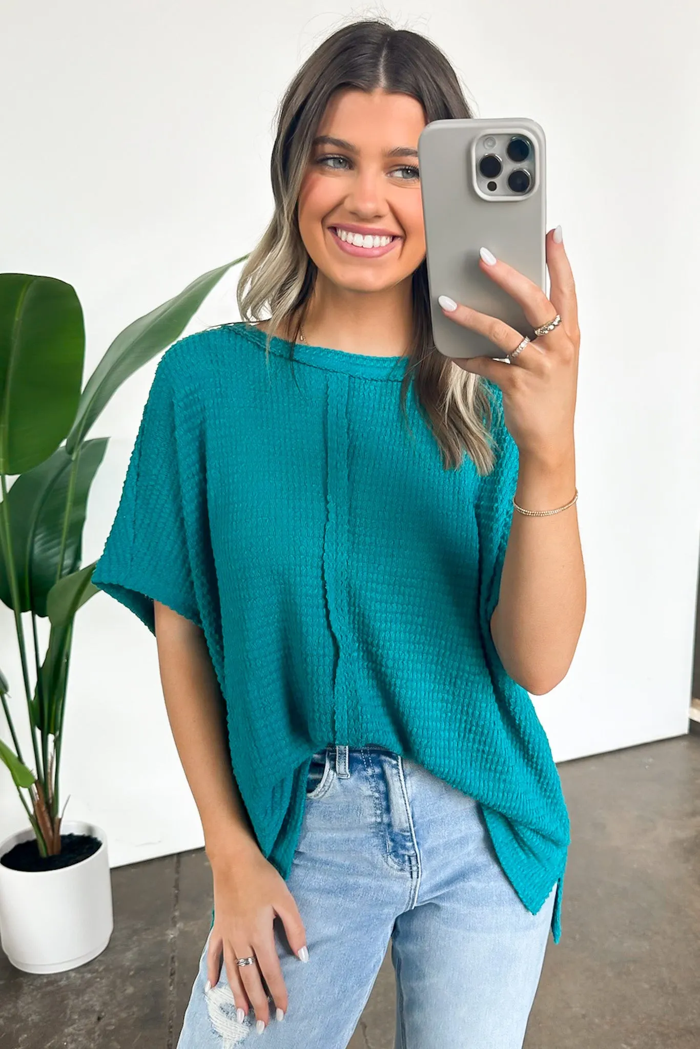 Viana Jacquard Open Knit Dolman Top - BACK IN STOCK