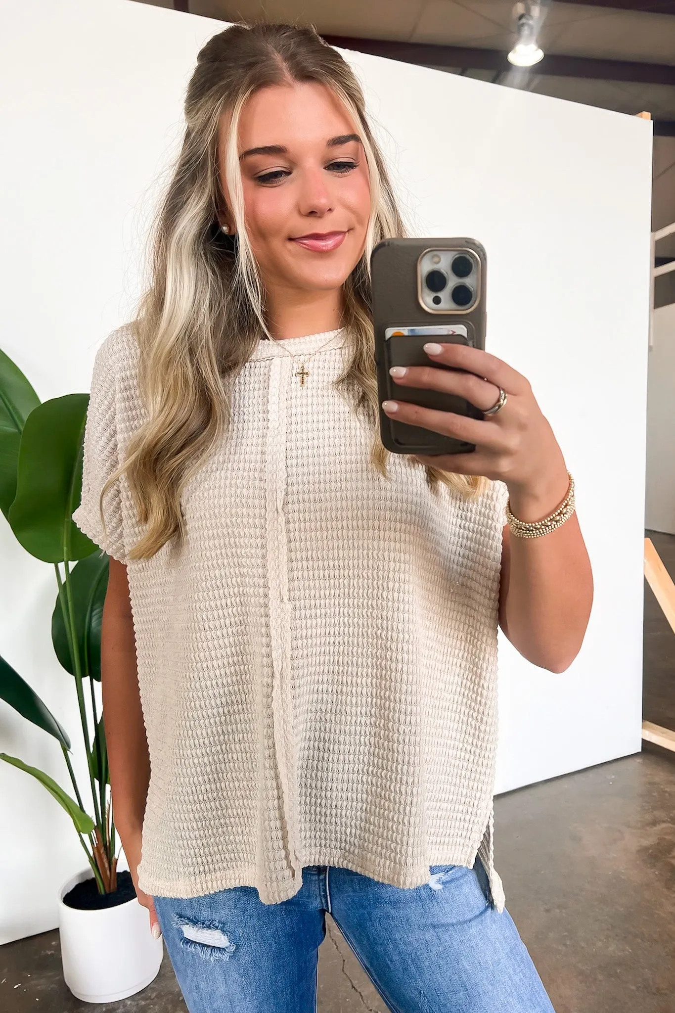 Viana Jacquard Open Knit Dolman Top - BACK IN STOCK