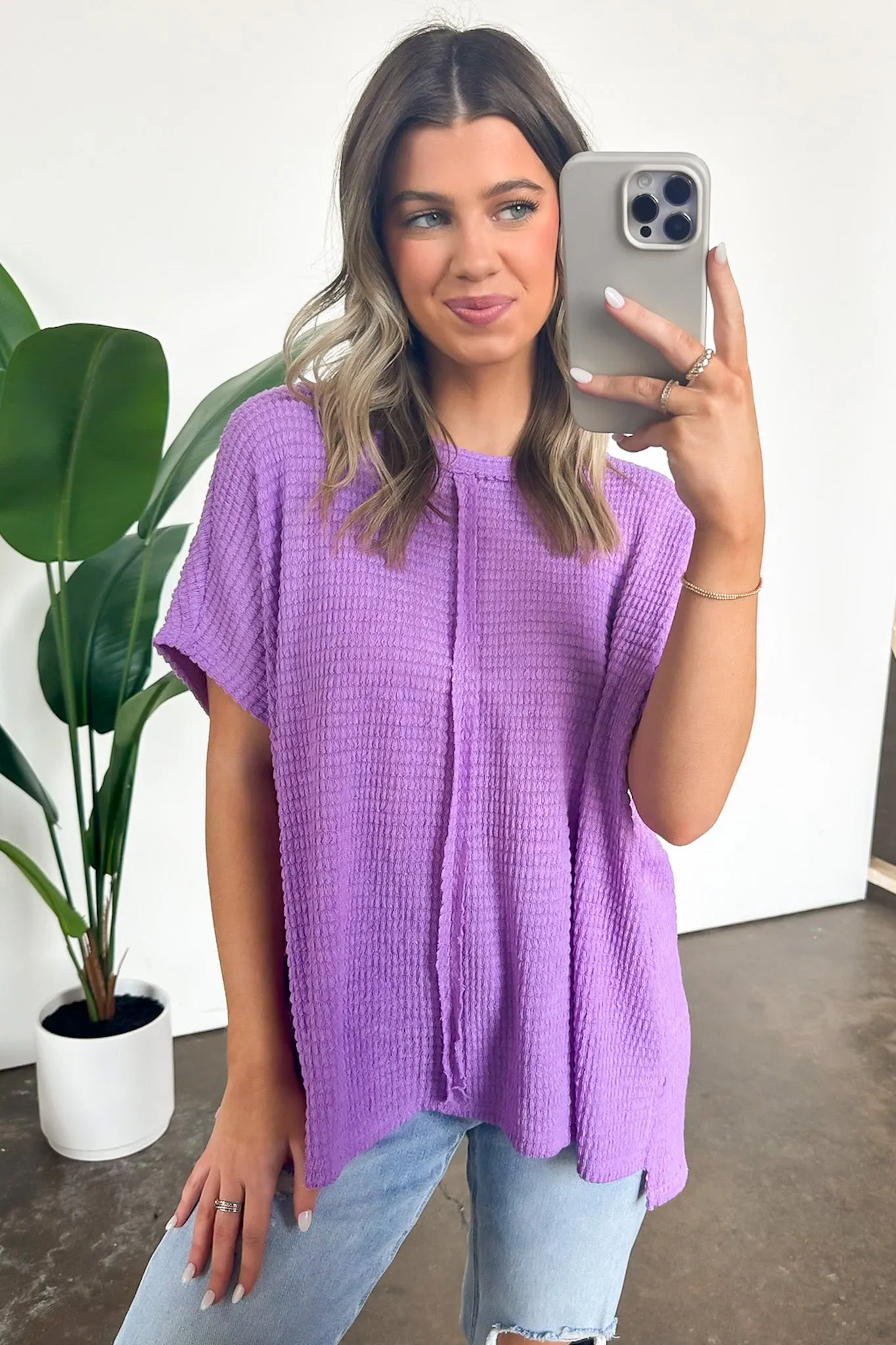 Viana Jacquard Open Knit Dolman Top - BACK IN STOCK