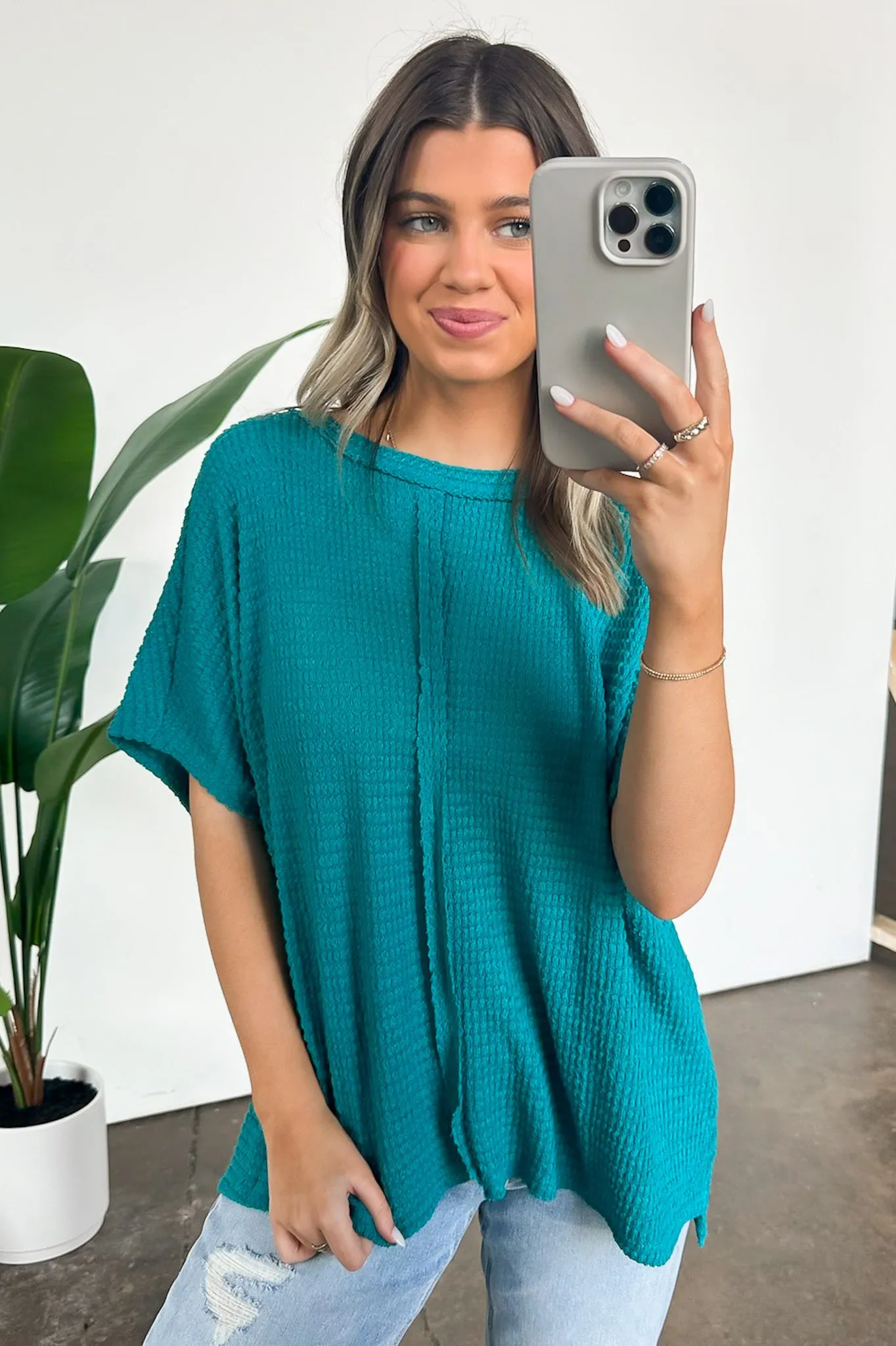 Viana Jacquard Open Knit Dolman Top - BACK IN STOCK
