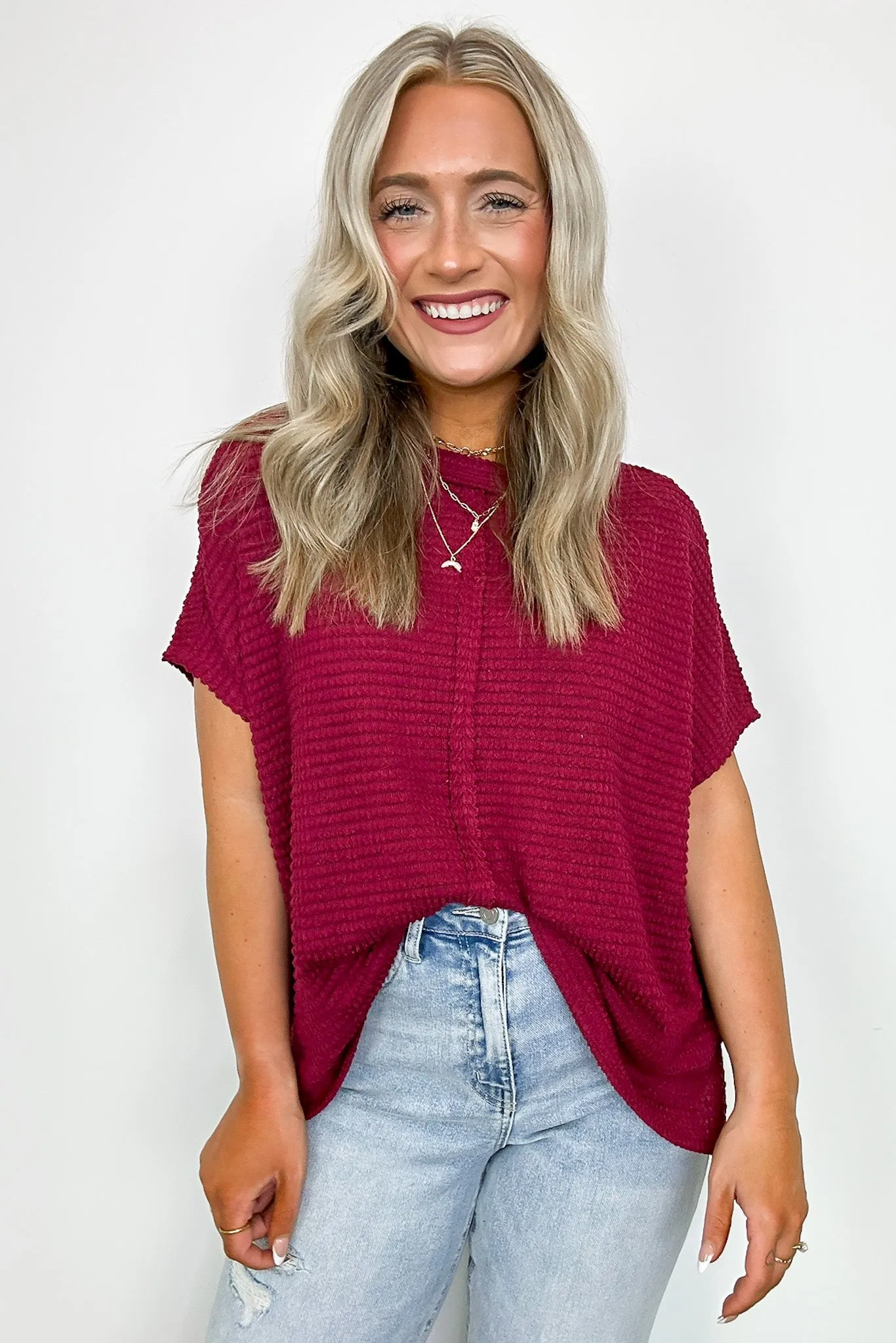 Viana Jacquard Open Knit Dolman Top - BACK IN STOCK