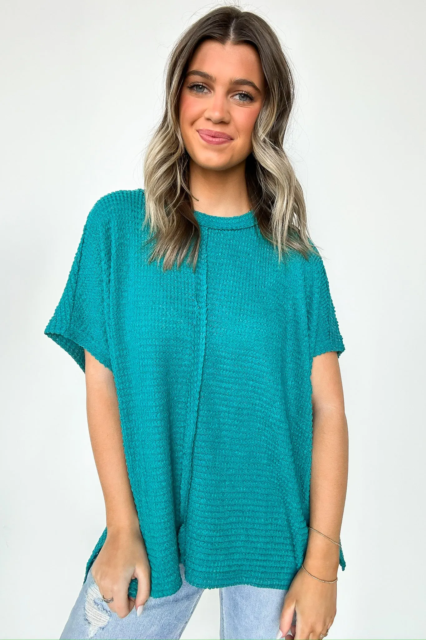 Viana Jacquard Open Knit Dolman Top - BACK IN STOCK