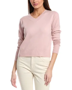 Vince Cropped V-Neck Wool & Cashmere-Blend Pullover