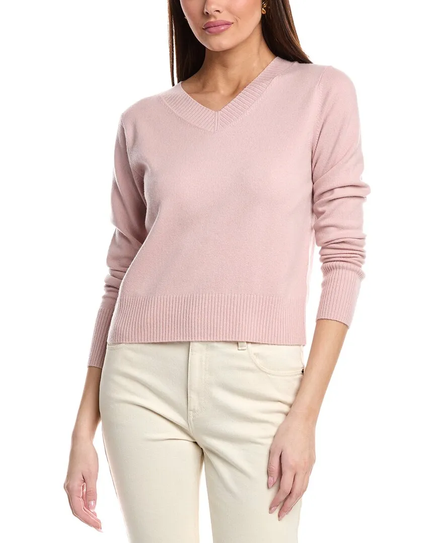 Vince Cropped V-Neck Wool & Cashmere-Blend Pullover