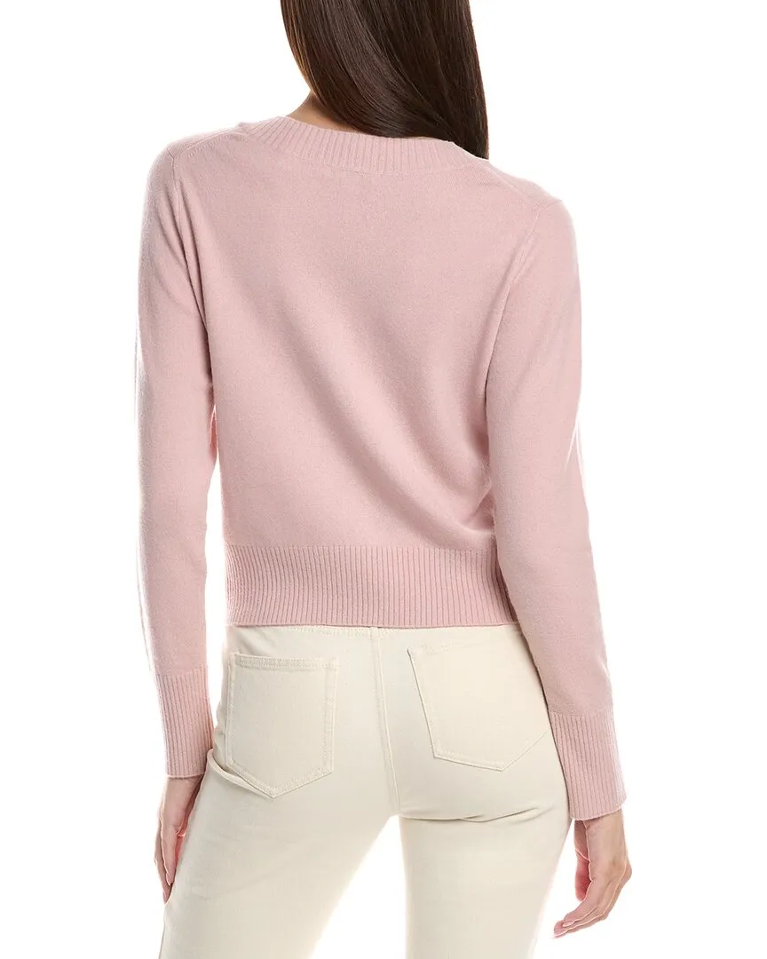 Vince Cropped V-Neck Wool & Cashmere-Blend Pullover