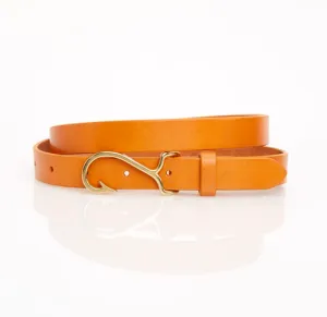 Vineyard Vines Leather Fish Hook Belt - Natural
