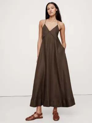 Viscose-Linen Maxi Dress BANANA REPUBLIC
