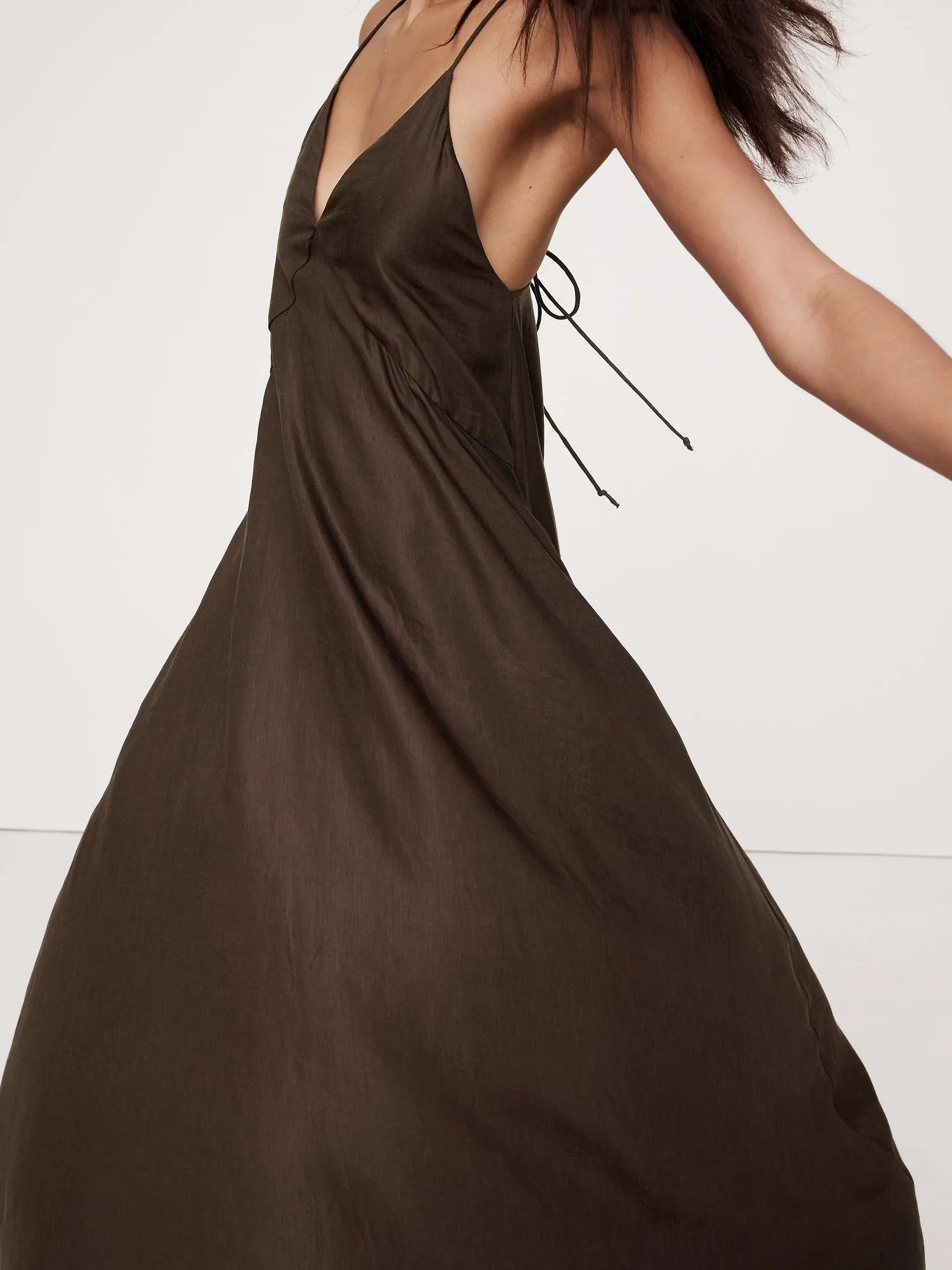 Viscose-Linen Maxi Dress BANANA REPUBLIC