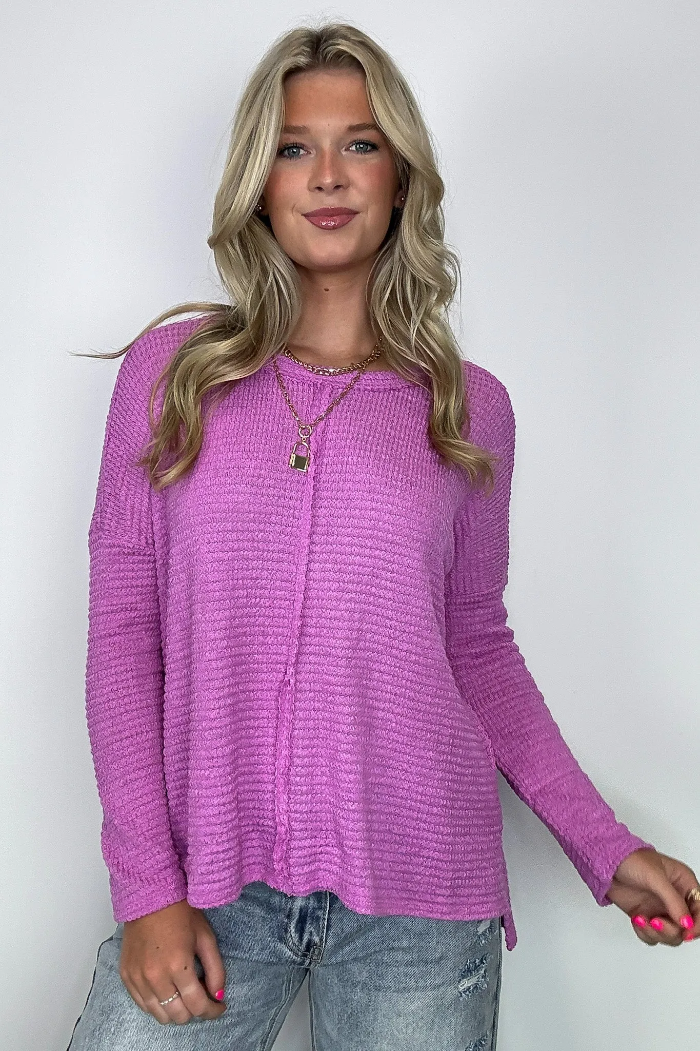 Wanderlight Jacquard Knit Dolman Sleeve Top