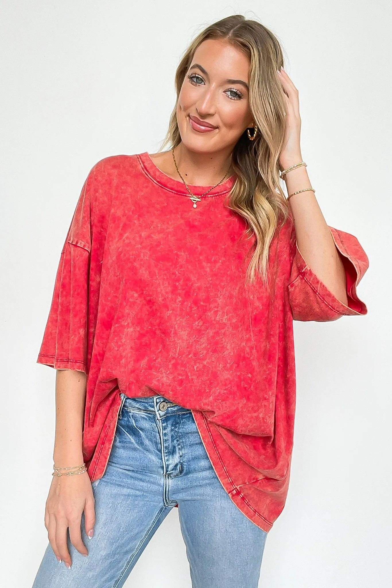 Weekend Awaits Mineral Wash Oversized Top - BACK IN STOCK