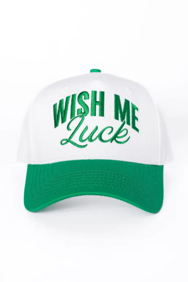 Wish Me Luck Dark Green and Khaki Trucker Hat SALE