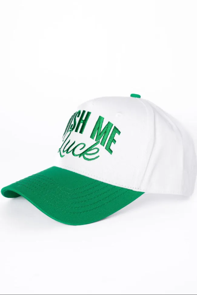 Wish Me Luck Dark Green and Khaki Trucker Hat SALE