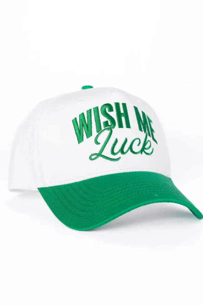 Wish Me Luck Dark Green and Khaki Trucker Hat SALE