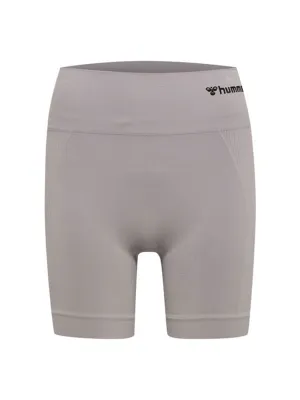 Women's Brand Logo Embroidered Biker Short,Light Grey