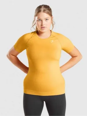 Women's Brand Logo Printed Sport Top,Yellow
