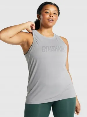 Women's Embroided Logo Sport Top, Grey