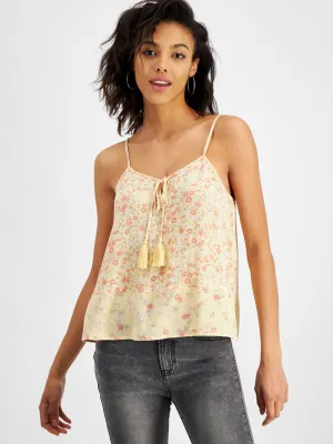 Women's Floral Printed Tiered Camisole,Yellow