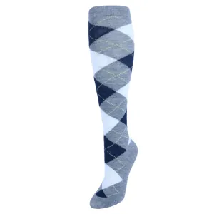 Women's Fun Colored Argyle Plaid Knee High Socks (1 Pair)