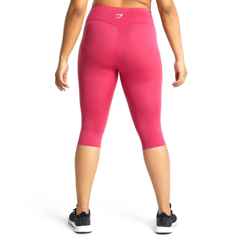 Women's High Waist Cropped Legging,Fuchsia