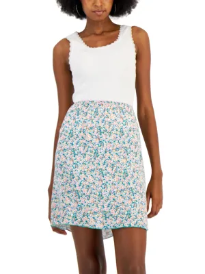 Women's Picot-Trim Floral Printed Skirt,Multi
