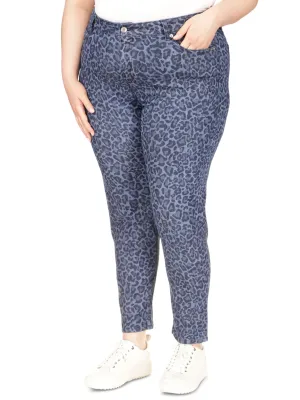 Women's Printed Jeans,Blue