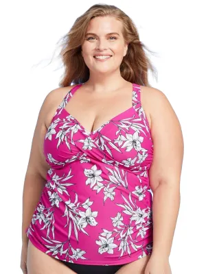 Women's printed Tankini Top,Pink
