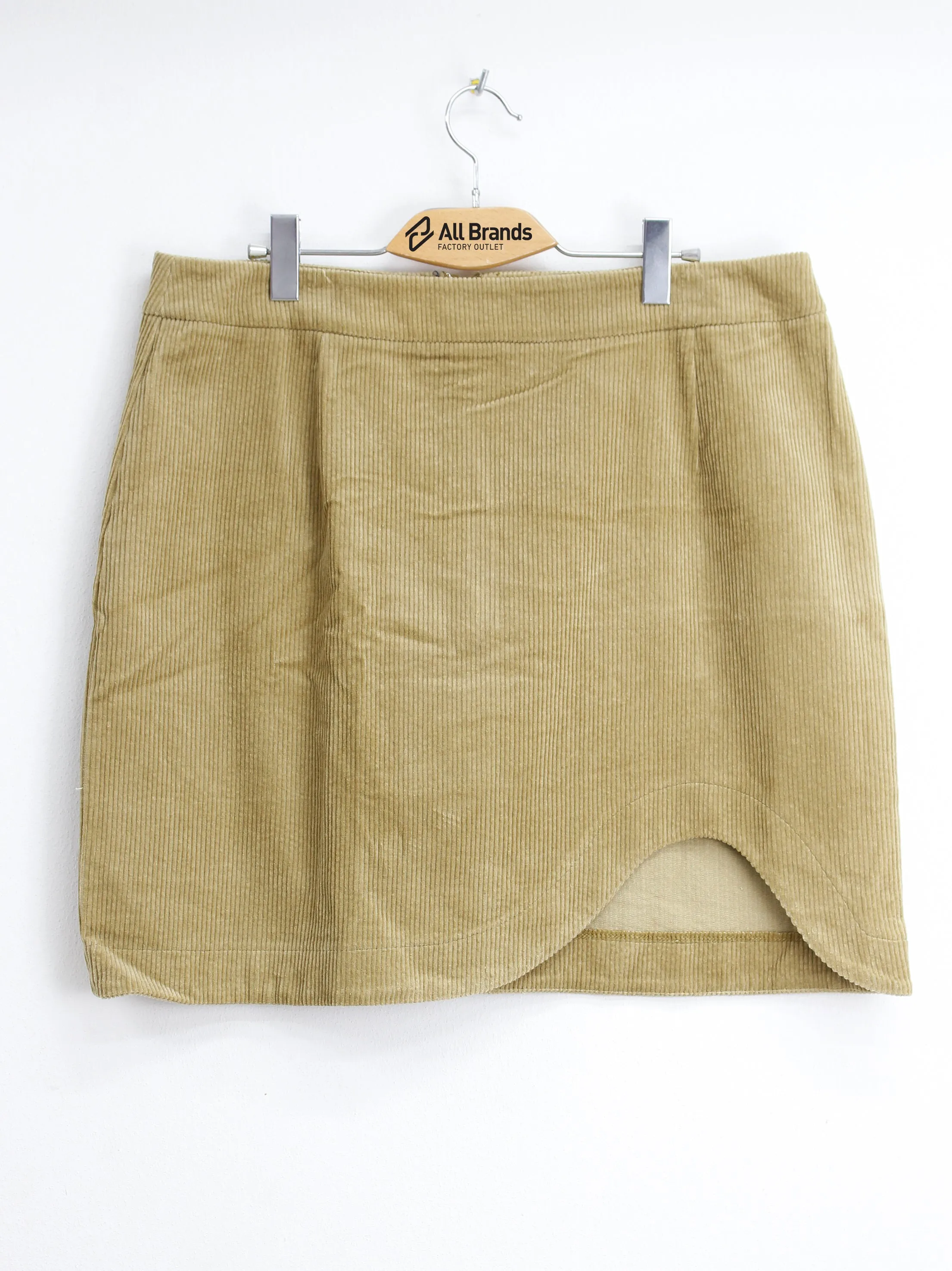 Women's Ribbed Velvet Skirt,Yellow