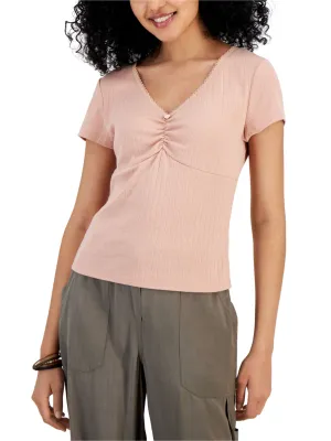 Women's Ruched T-Shirt,Peach