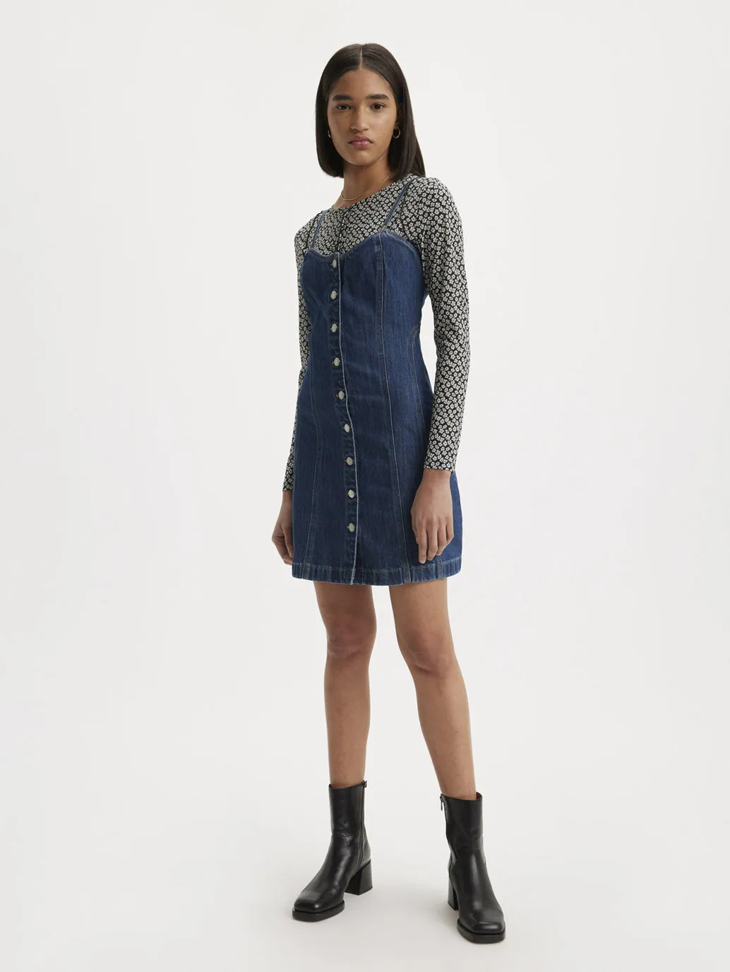 Women's Solid Sweetheart Neck Dress LEVI'S