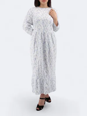 Women's Tent Floral Printed Dress,White