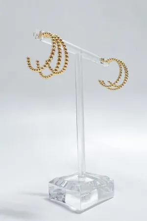 Yorklyn Triple Row Ball Hoop Earrings
