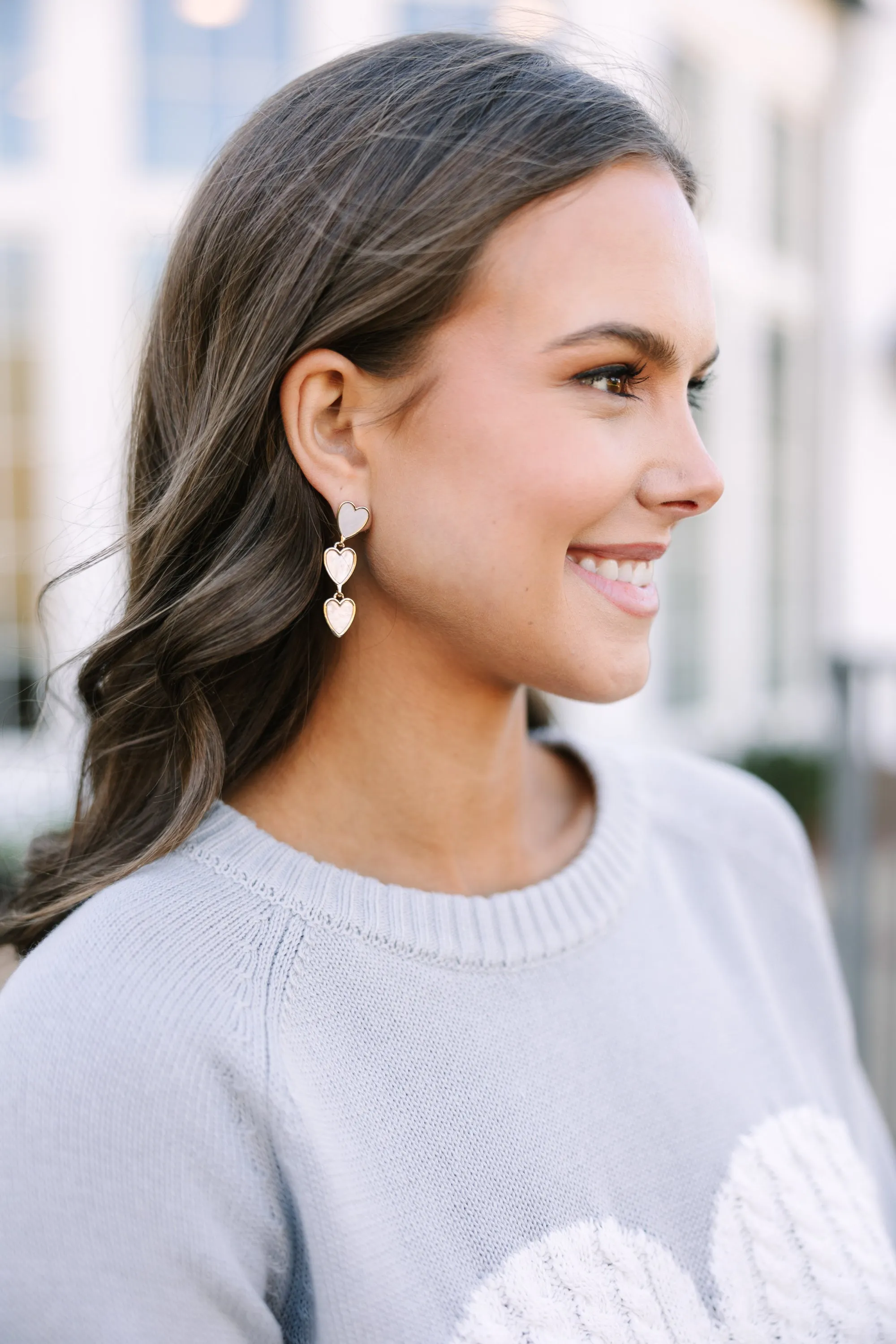 You're All Mine Pink Heart Drop Earrings